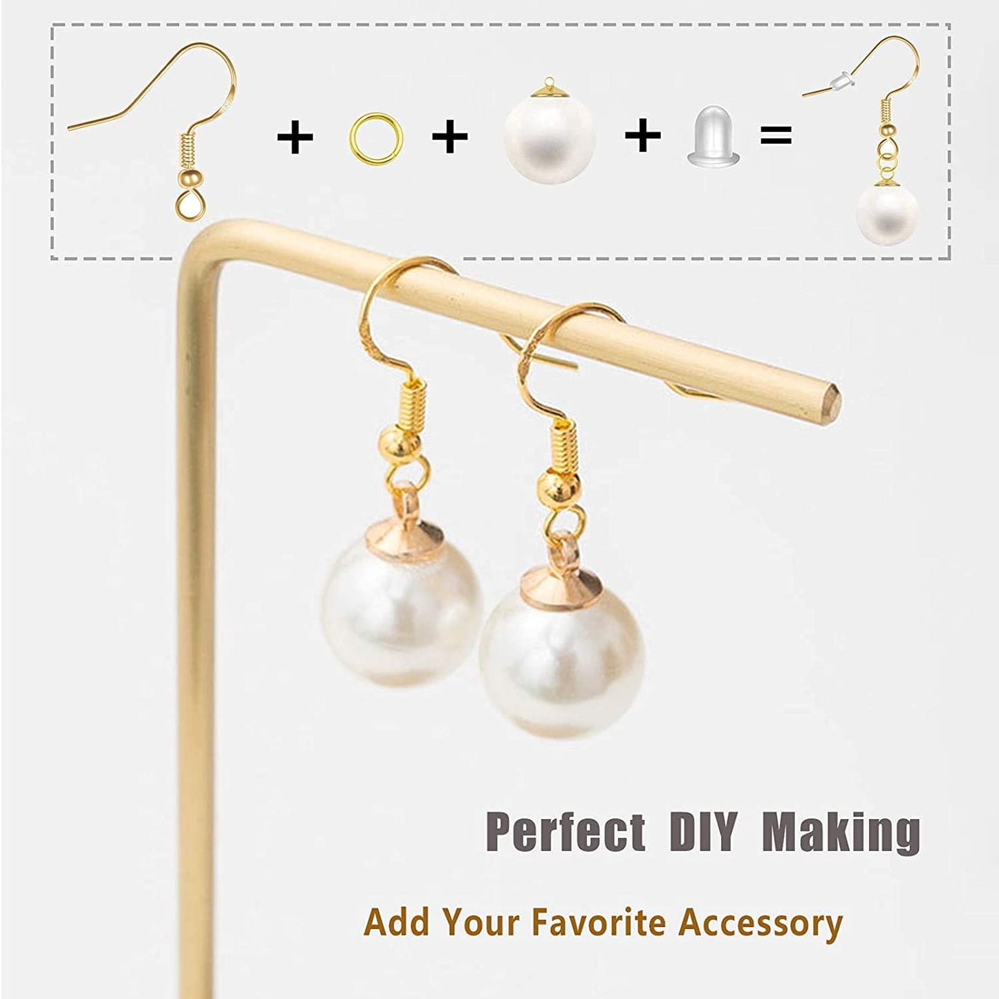 Hypoallergenic Earring Hooks 800 PCS/125 Pairs, Silver Plated Fish Hooks,500pcs Earring Making Kit with Jump Rings and Clear Silicone Earring Backs Stoppers for DIY Jewelry Making