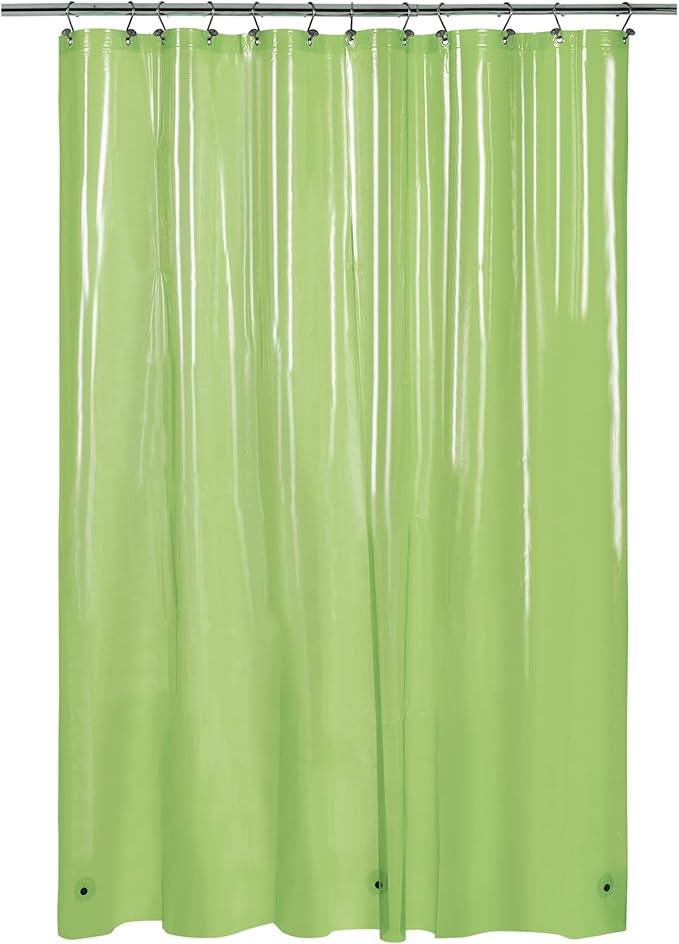 Barossa Design Extra Long Shower Curtain Liner with 3 Magnets - 72" x 84" XL, Waterproof PEVA Lightweight Shower Liner for Bathroom, PVC Free, Metal Grommets - Clear Green, 72x84