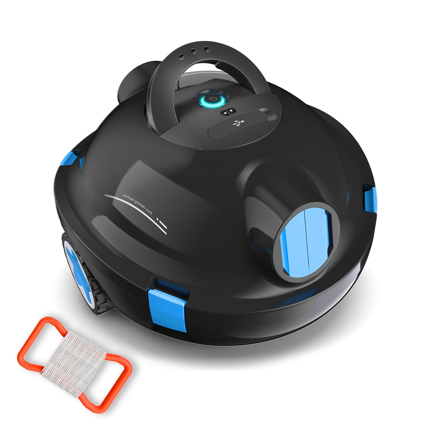 Cordless Robotic Pool Vacuum, Long Runtime Automatic Pool Cleaner, Powerful Suction for Above Ground & Inground Pools up to 1150 Sq.Ft, Self-Parking Pool Robot Vacuum for Leaves & Debris
