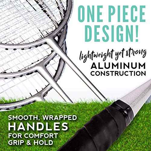 Franklin Sports Badminton Racket + Birdie Set - Replacement Badminton Equipment for Kids + Adults - 2 Player - 4 Player Badminton Racket Sets