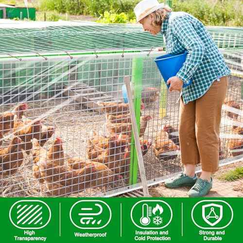 Clear Tarps Heavy Duty Waterproof 8x10 Ft, 14Mil PVC Transparent Vinyl Tarpaulin for Home, Clear Tarps with Grommets for Patio, Outdoor Porches, Pavilion Rain Shield, Winter Rainproof Canopy Fabric