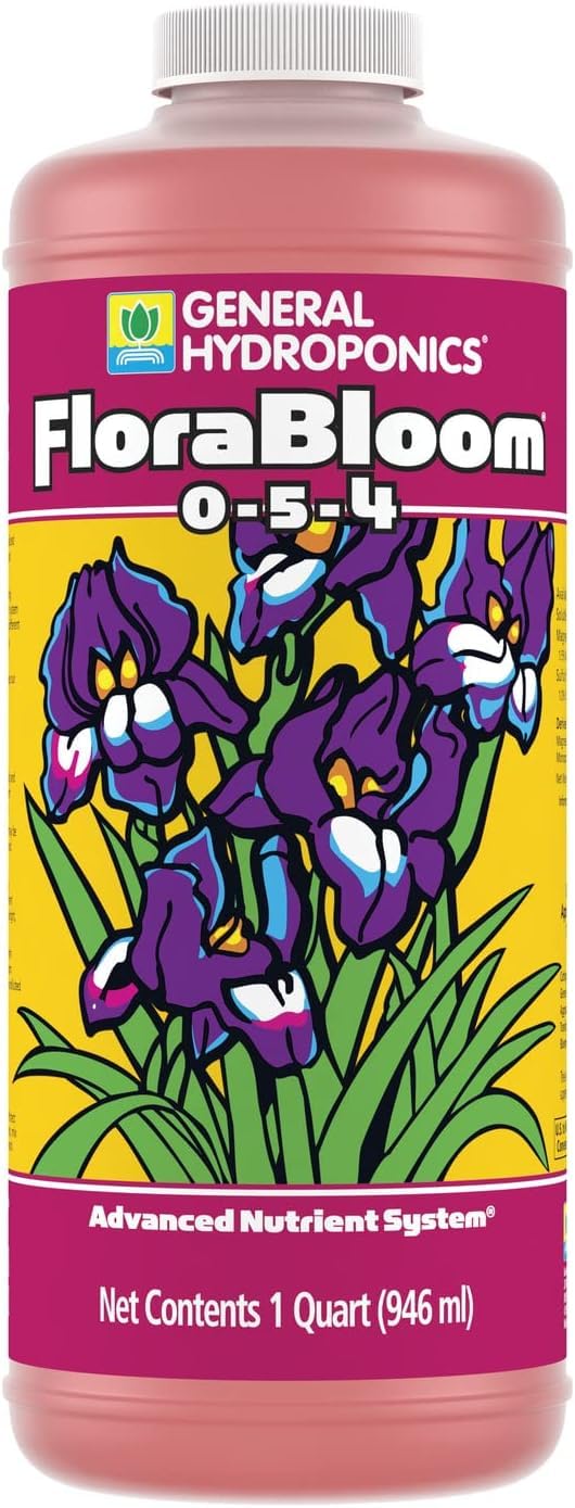 General Hydroponics FloraBloom 0-5-4 Plant Food, Part of FloraSeries Advanced Nutrient System for Plants, 1 Quart
