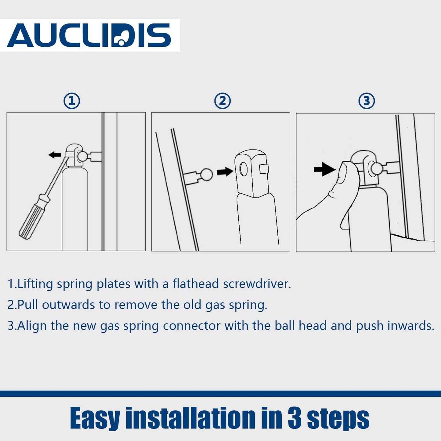 C1604154 C16-04154 15 inch 24lb/107N Gas Strut Shock Spring Lift Support for Leer Camper Shell Truck Topper Cap Canopy Door Windows Toolbox Snugtop Replacement Parts, 025531, Set of 2 by AUCLIDIS
