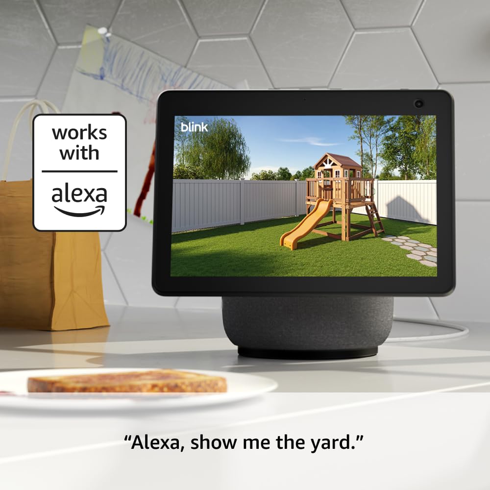 Blink Outdoor 4 + 1-Year Plus plan – Wireless smart security camera, two-year battery life, 1080p HD day and infrared night live view. Sync Module Core included – 2 camera system