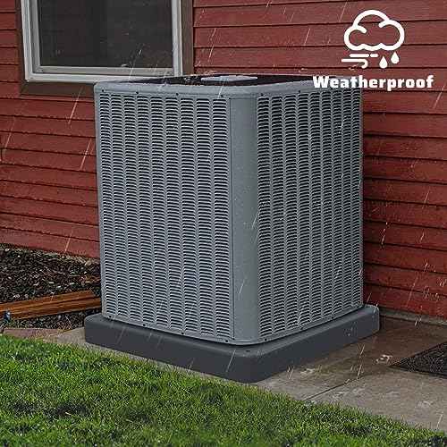 Equipment Pad for Air Conditioner Heat Pump Systems,24 x 24 x 2 inches,Outdoor Plastic Condenser Pad Ground Support Base for Condensing Units