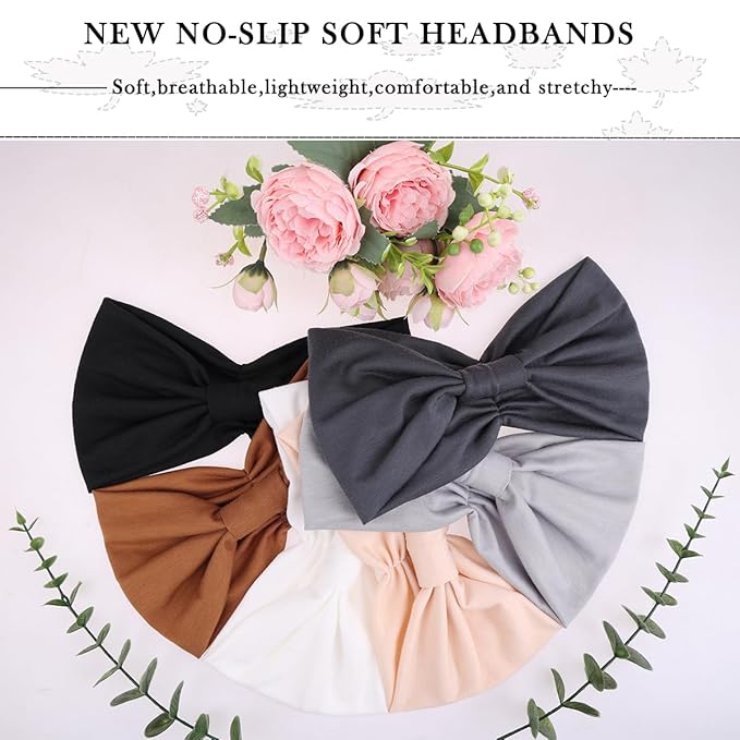 Kachanaa 6 Packs New Wide Headbands for Women's Hair,Non Slip Soft Elastic Bandeau Hair Bands Makeup Yoga Workout Running Sweat Hair Wraps Fashion Hair Accessories