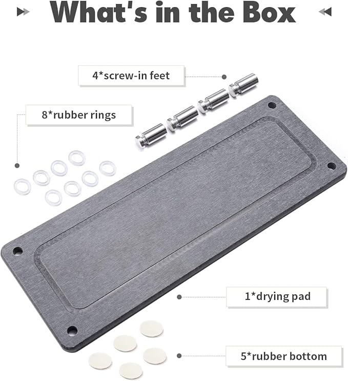 Kitchen Sink Caddy Water Absorbing Stone Tray For Sink, Diatomite Bathroom Countertop Tray Organizer, Faucet Stone Drying Mat Coaster Soap Dish Sponge Dispenser Holder (Grey)