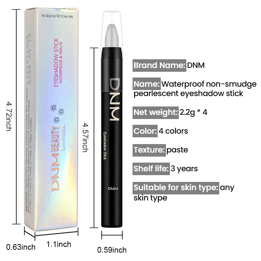 Kaely 4Pcs Metallic Shimmer Eye Shadow Sticks Set, Sky Blue Dazzling Blue Greenish Cyan Royal Blue, Eyeliner Pencil Eyeshadow Palette Halloween Makeup, Eye Highlighter Brightener Stick for Women