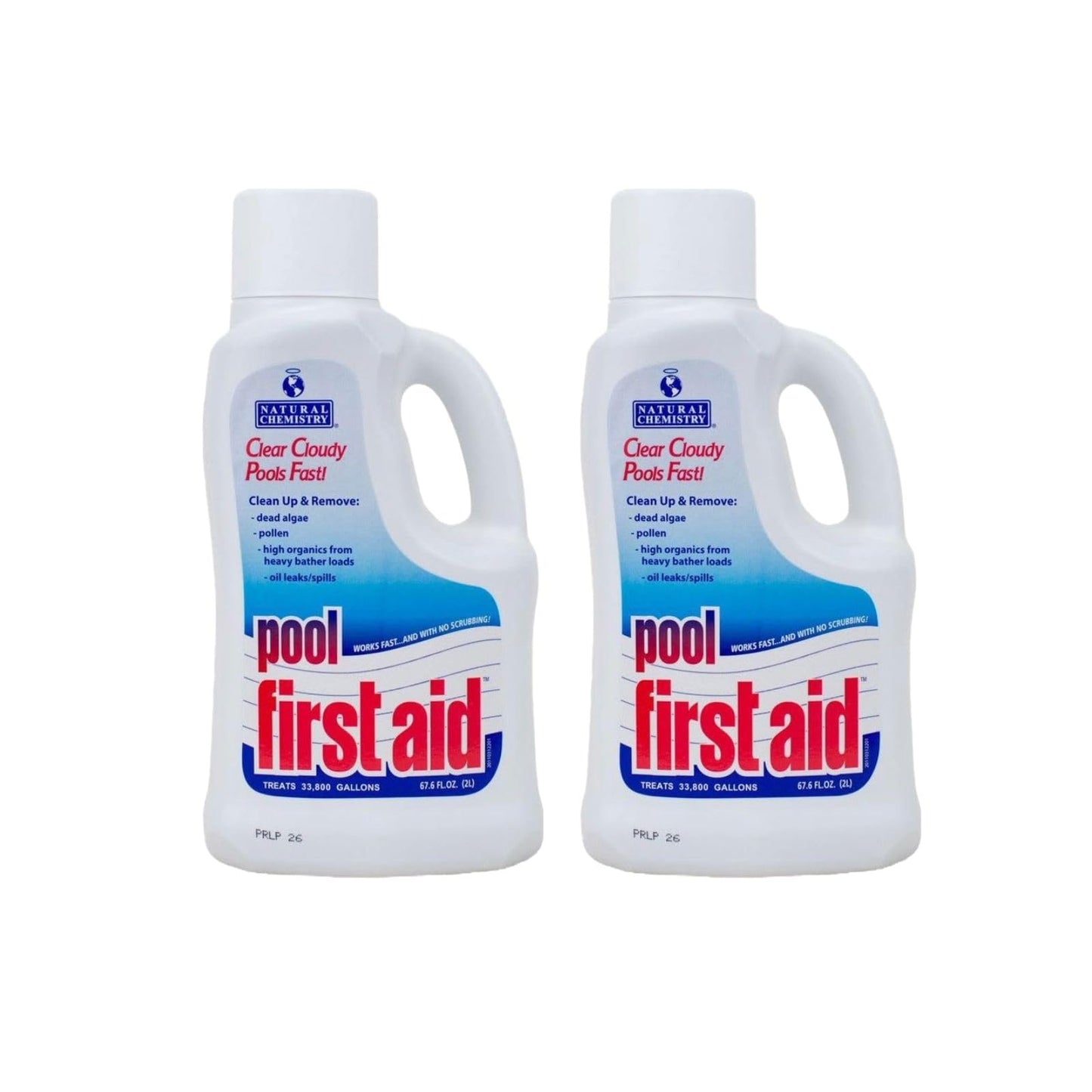 Natural Chemistry First Aid Swimming Pool Enzyme, 2-Liter, Pack of 2, Clear Cloudy Pools Fast, Frees Clogged Filters, Compatible with All Sanitizing Systems