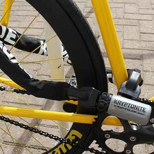 Kryptonite Kryptolok 995 Bike Chain Lock, 3 Feet Long Heavy Duty Anti-Theft Sold Secure Gold Bicycle Chain Lock with Keys for Bike, Motorcycle, Scooter, Bicycle, Door, Gate, Fence