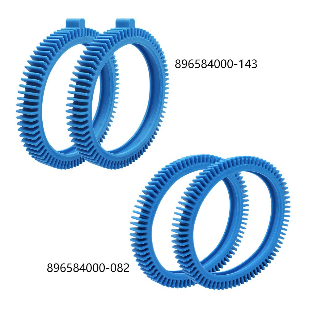 AMI PARTS 896584000-143 Blue Front Tires Kit with Super Hump& 896584000-082 Blue Standard Back Tire Replacement Part for Pool Cleaners(Pack of 2 Each)