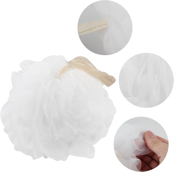 Fu Store Loofah Sponge Shower Loofahs 70g Bath Sponges Mesh Balls for Body Scrubber Exfoliator Wash Back Scrubbers Bathroom Men Women - 4 Cleaning Bathing Accessories