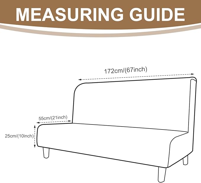 U-NICE HOME Stretch Futon Cover Armless Bed Slipcover - Soft Jacquard Fabric Washable for Pet Friendly, Burgundy