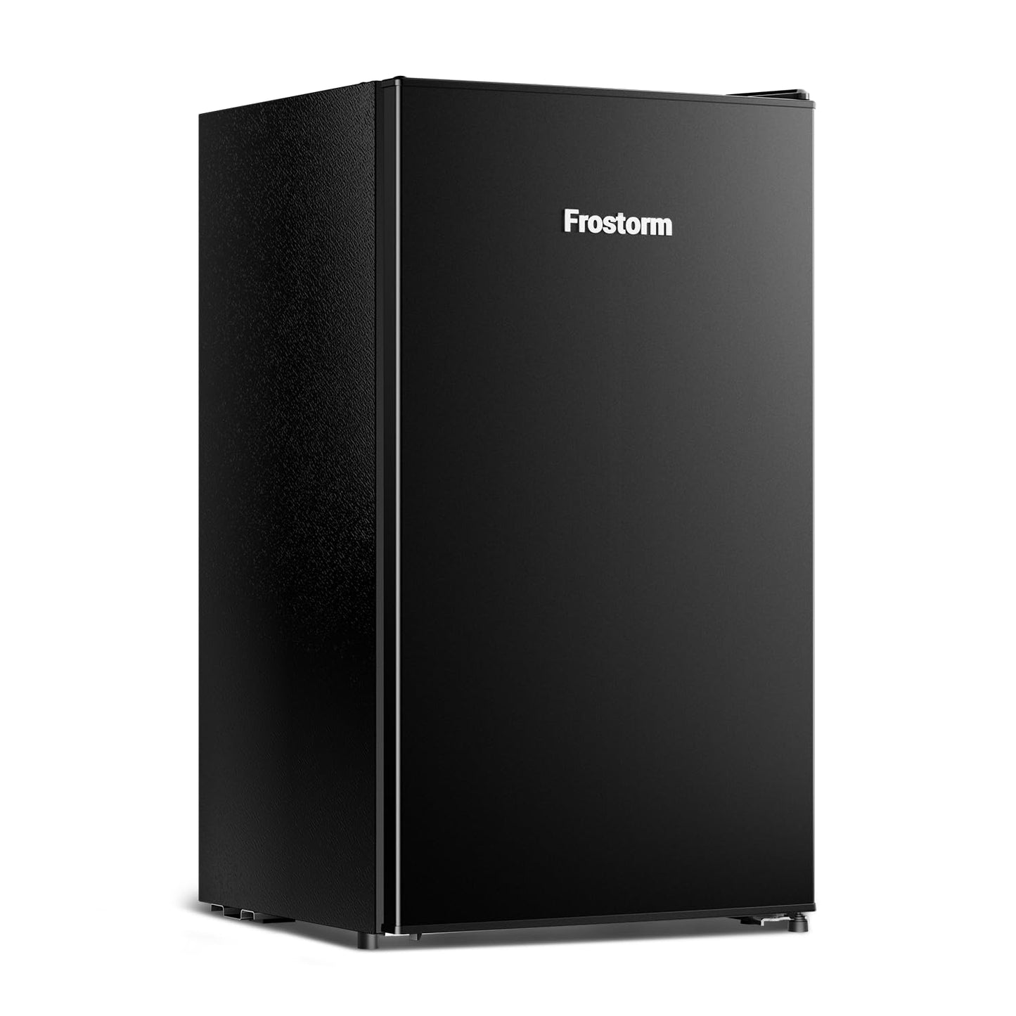 Frostorm 3.2 Cu Ft Mini Fridge with Freezer - Energy Efficient, Large Capacity Single Door Upright Freezer for Bedroom, Office & Dorm | Small Fridge, Reversible Door, ETL Certified(Black)