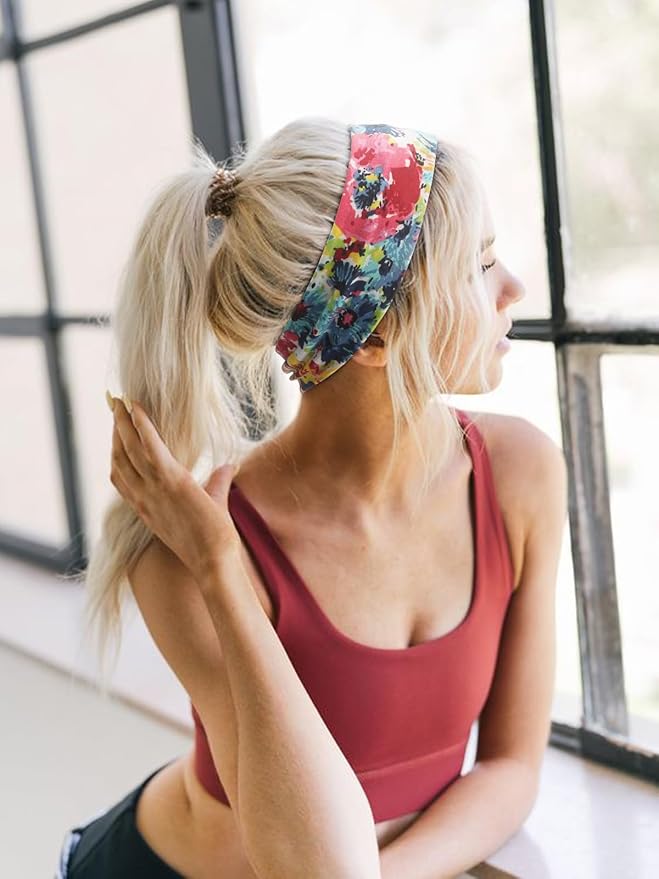 DRESHOW 8 Pack Sports Headbands for Women Non-Slip Stretchy Fashion Hairband Curly Hair Headband Soft Hair Accessories for Daily Wear Workout Yoga Running