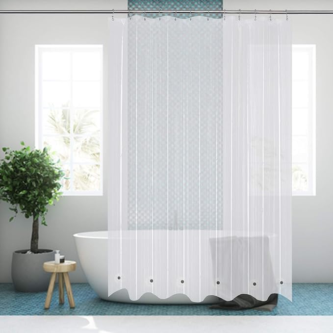 Mrs Awesome 66x72 Shower Curtain Liner with 6 Magnets Clear Thick PEVA Waterproof Plastic Shower Curtain 66 x 72 inches, Clear