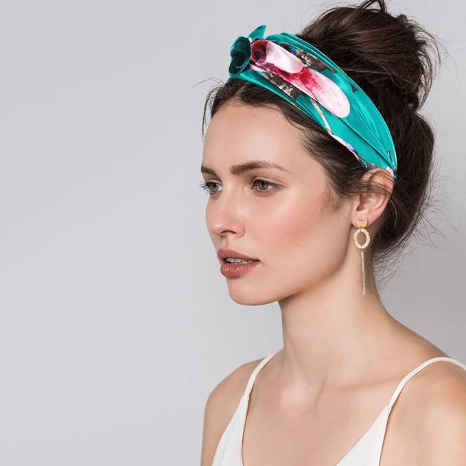 vimate 35" Square Silk Like Head Scarf - Women's Fashion Satin Scarf Bandana for Hair Wrapping at Night.