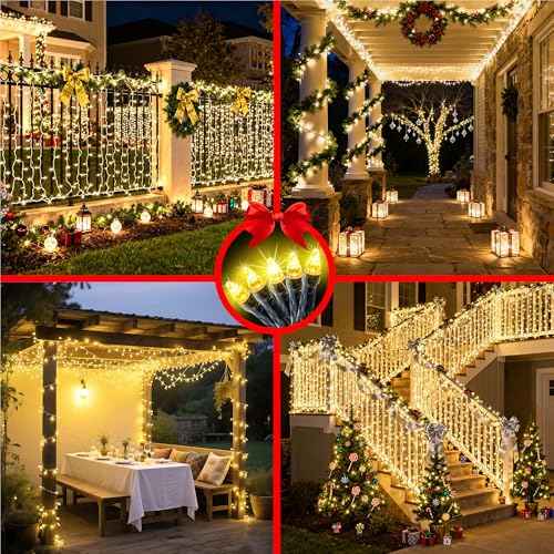 1500 LED 470FT Christmas String Lights Outdoor, 12 Modes and Timer Memory Dimmable, Plug in Waterproof Dark Green Wire Twinkle Fairy Light for for Xmas Yard Tree Wedding Party Decor (Warm White)