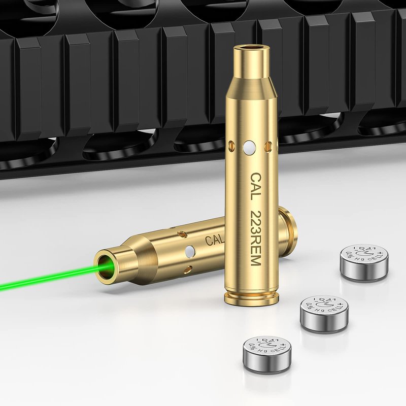 MidTen Green Laser Bore Sight 223 5.56mm, 30-300 Yards Sighting Range Green Laser Boresighter with 4 Sets of Batteries