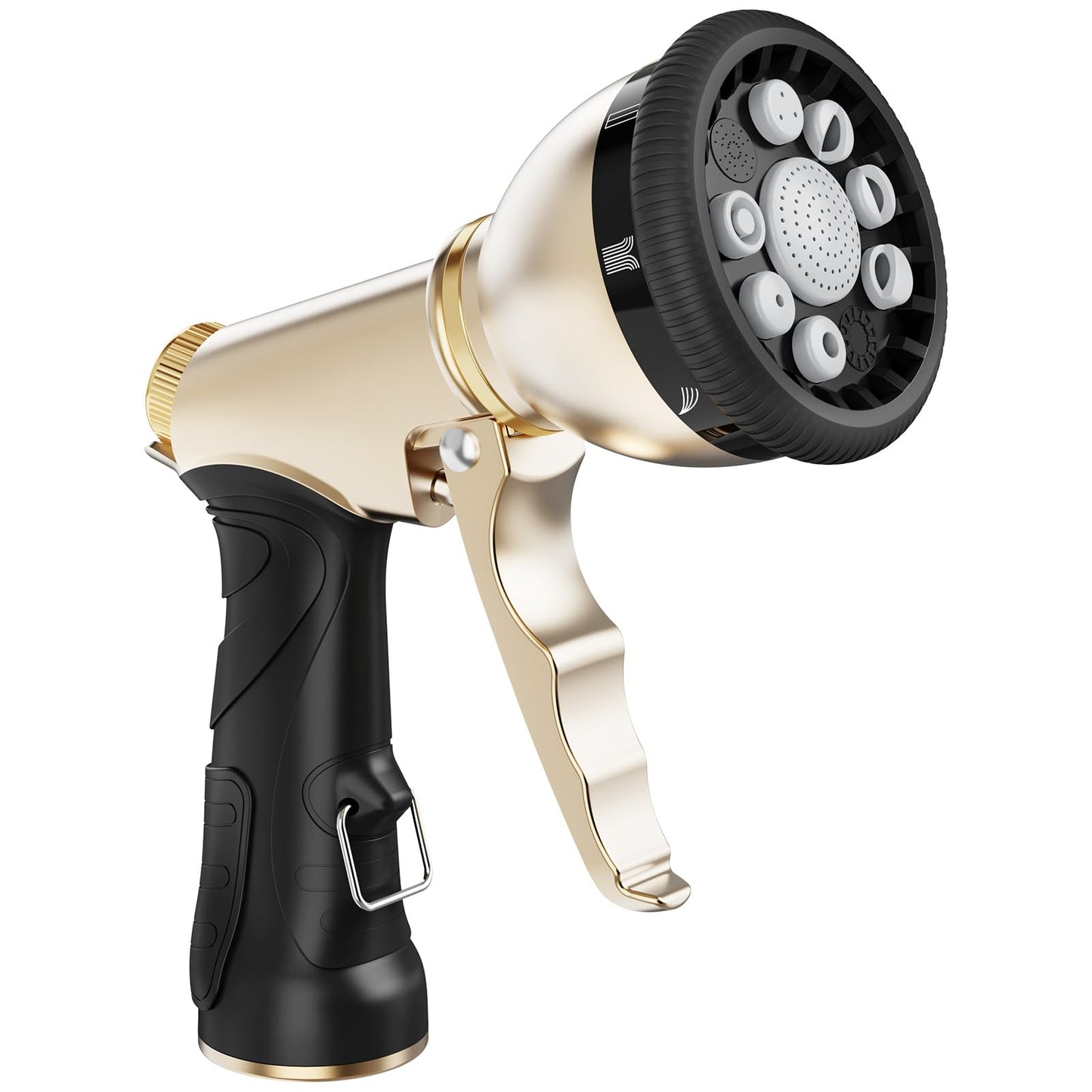 RAINPOINT Garden Hose Nozzle, 9 Spray Patterns Hose Sprayer Nozzle, Heavy Duty Metal Water Hose Nozzle, Adjustable Hand Sprayer, Watering Plants and Lawn, Pet Showering (Nozzle, Gray)