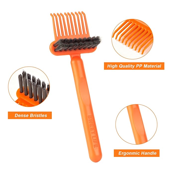 Boar Bristles Hair Brush for Women and Men, Detangling Hair Brush for Smoothing Massage Add Shine, Nylon&Boar Bristles Detangler brush for Hair Healthy (Cleaner-Orange)