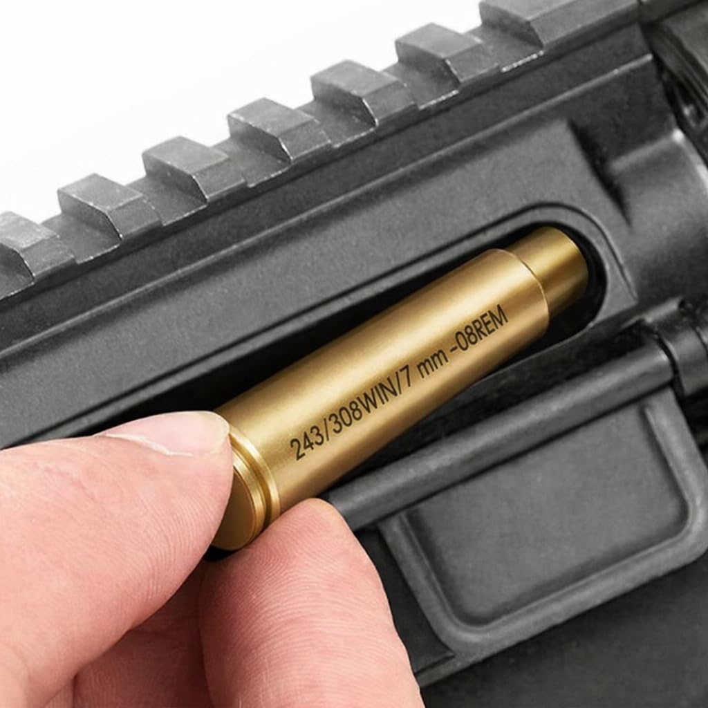 GOTICAL 308 or 30-06 Bore Sight Laser Red Dot in-Chamber Cartridge, Laser Will Display a 2” dot at 100 Yards, Designed for Fast Gun zeroing and Sighting, SIX Batteries are Included