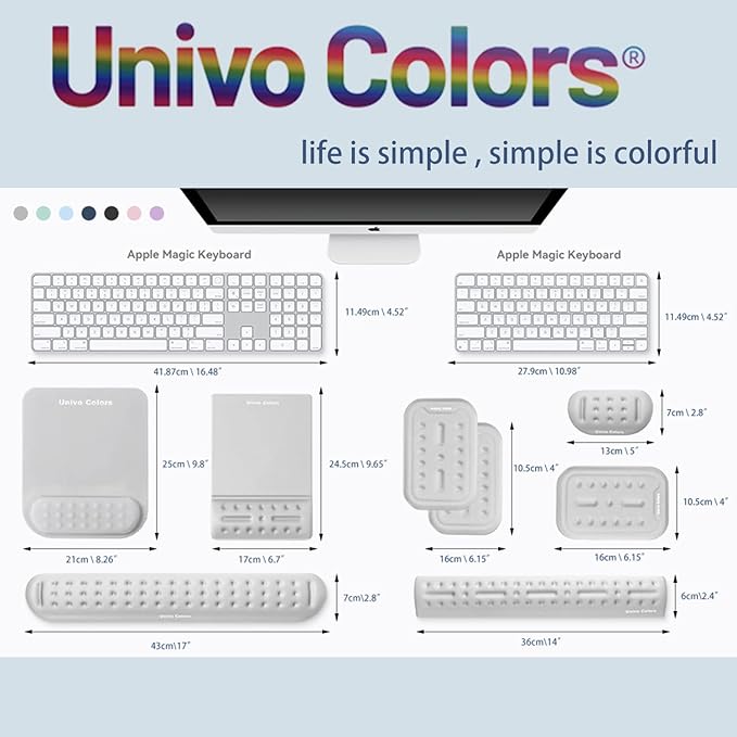 UnivoColors Turquoise Green Superfine Memory Foam Wrist Rest Soft Gel Ergonomic Mouse Pad Wrist Support for Mouse, Gaming, Computer, Laptop, Office