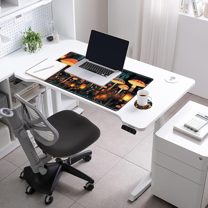 Large Mouse Pad Gaming Desk Pad Mushroom Mousepad for Wireless Mouse XXL 31.5''X15.75'' Big Desk Mats Extended Mouse Mat of Girl Desktop Computer with Coaster