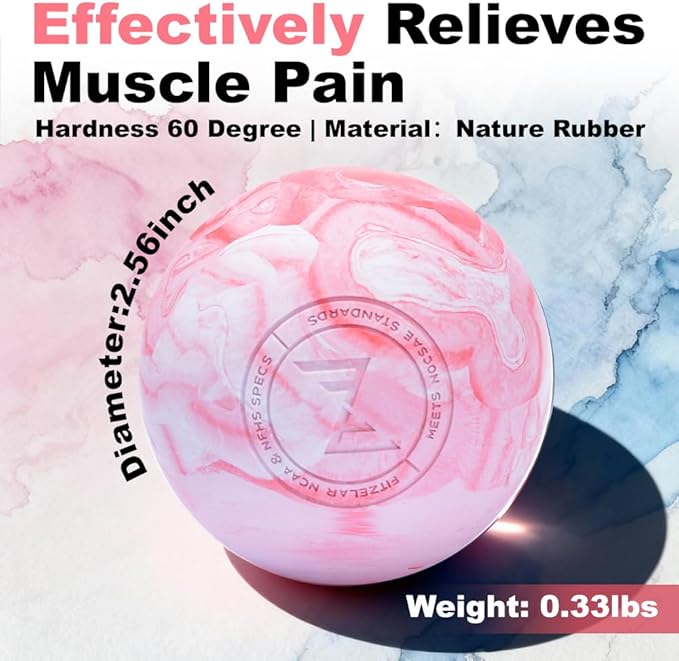 2PCS Massage Lacrosse Balls for Myofascial Release, SGS Certification, Massage Deep Tissue for Foot Back Shoulder Feet, Trigger Point Therapy, Relieving Muscle Pain (2 Pieces)