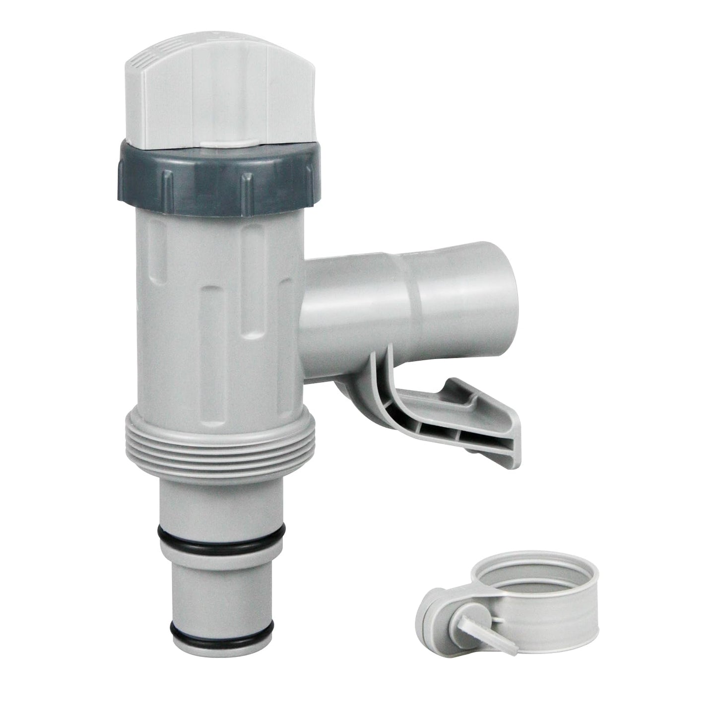 Nefemo Pool Hose Adapter for Above Ground Swimming Pool, Pool Replacement Parts with Plunger Valve and Pool Pipe Holder Pool Pump Parts (2 pcs)