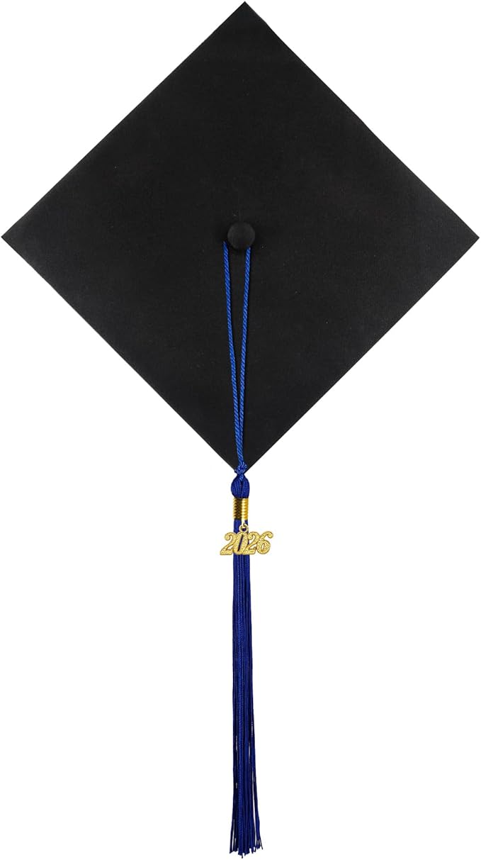 GraduatePro Matte Graduation Cap with 2026 Tassel for Adults High School and Bachelor Master 12 Colors