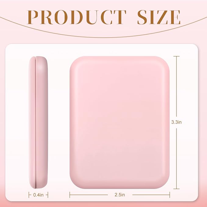 Compact Mirror, 1X/3X Magnification LED Pocket Mirror with Nternal BIattery, Mini Mirror for Purse, Pocket,Travel and Present (Pink)