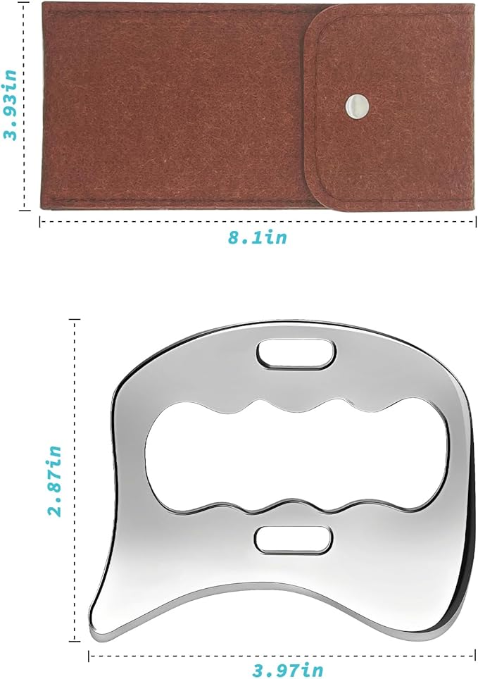 Stainless Steel Gua Sha Muscle Scraper Tool, Myofascial Scraping Tools for Physical Therapy, Lymphatic Drainage Massager, Soft Tissue Massage Tool