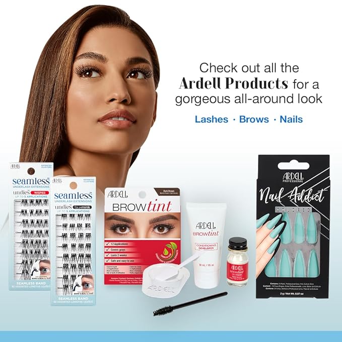 Ardell Seamless Underlash Eyelash Extensions Wispies – DIY Lash Extension Kit with Bond & Seal, Natural Wispy Lash Clusters for Undereye Application, 1 Pack