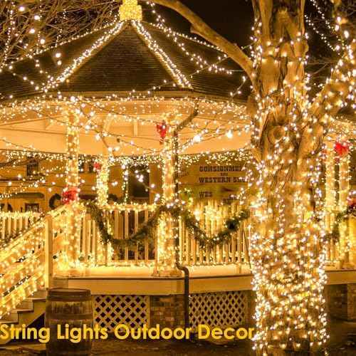 6 Pack 270FT Solar Christmas Lights Outdoor Waterproof, Super Bright 480 LED Solar String Lights with 8 Lighting Modes, Green Wire Twinkle Tree Light for Outside Xmas Party Decorations (Warm White)