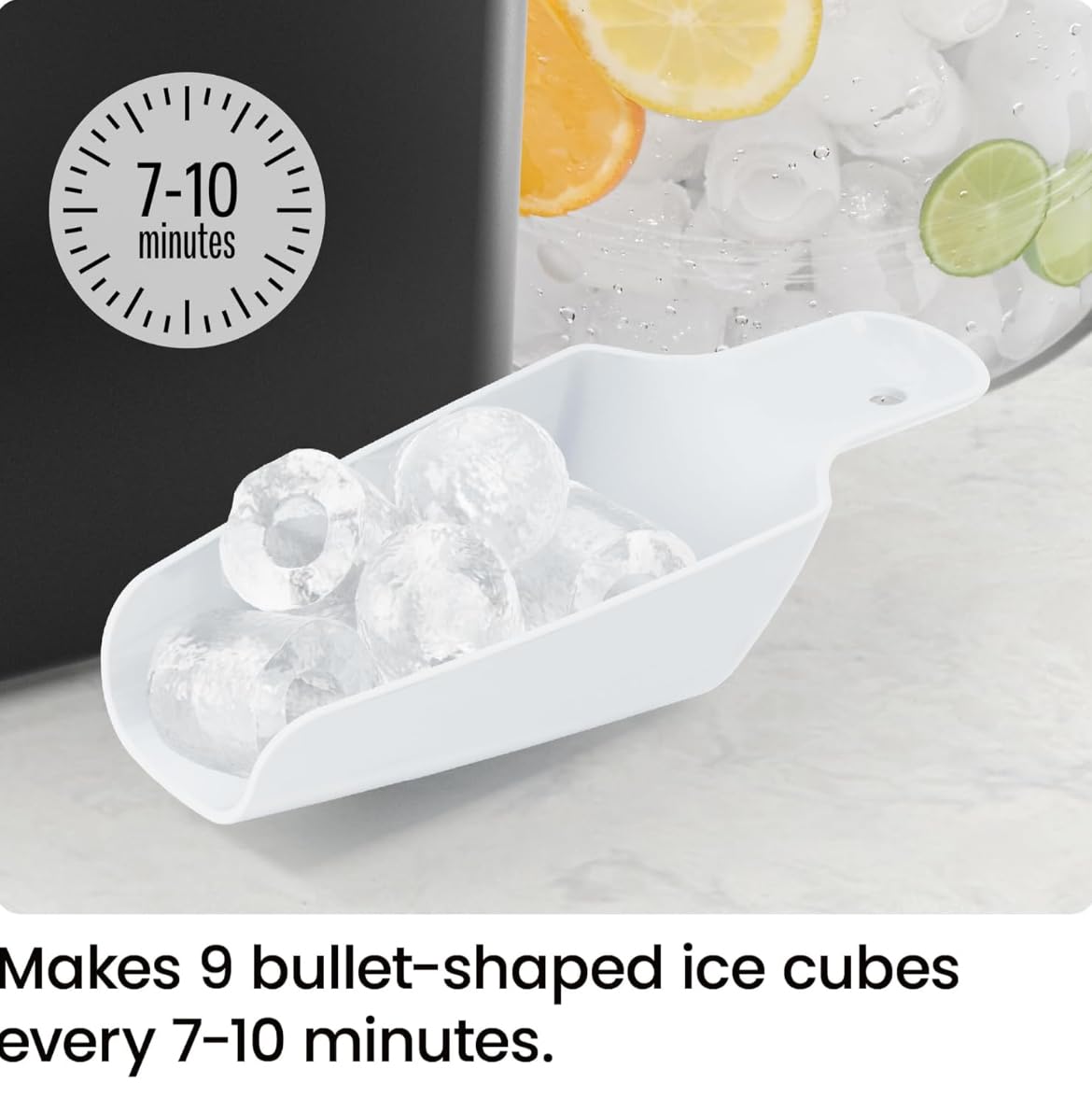 ICEMAN Dual-Size Ice Maker Countertop - Portable Ice Machine, Large and Small Ice Machine Maker with Self Cleaning, 9 Cubes in 7 Mins, 22lbs/24hrs, for Home, Kitchen, Office, Party, Ice Scoop Included