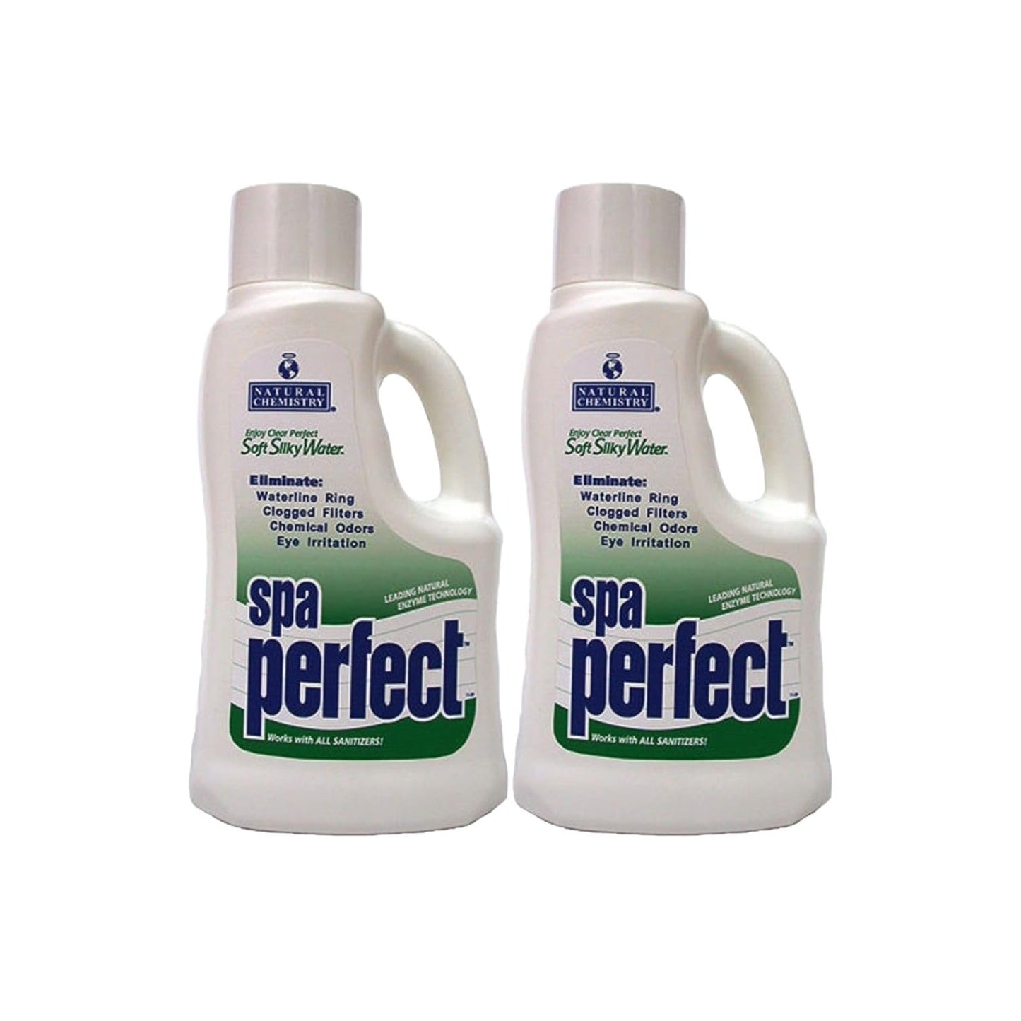 Natural Chemistry Spa Perfect, 2 Liter, Pack of 2, Makes Water Feel Soft and Silky, Removes Waterline Ring, Clogged Filters and Eye Irritation, Works with All Sanitizing Systems
