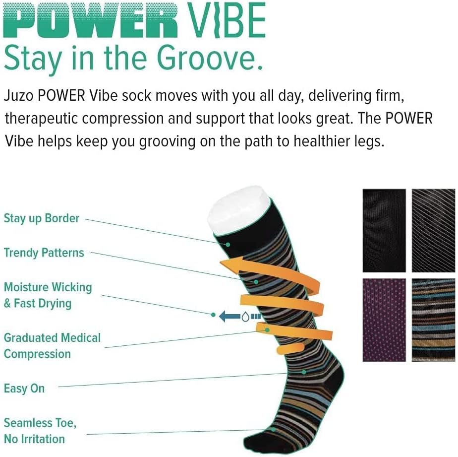 Juzo Power Vibe Premium Compression Socks For Men and Women 15-20 mmHg