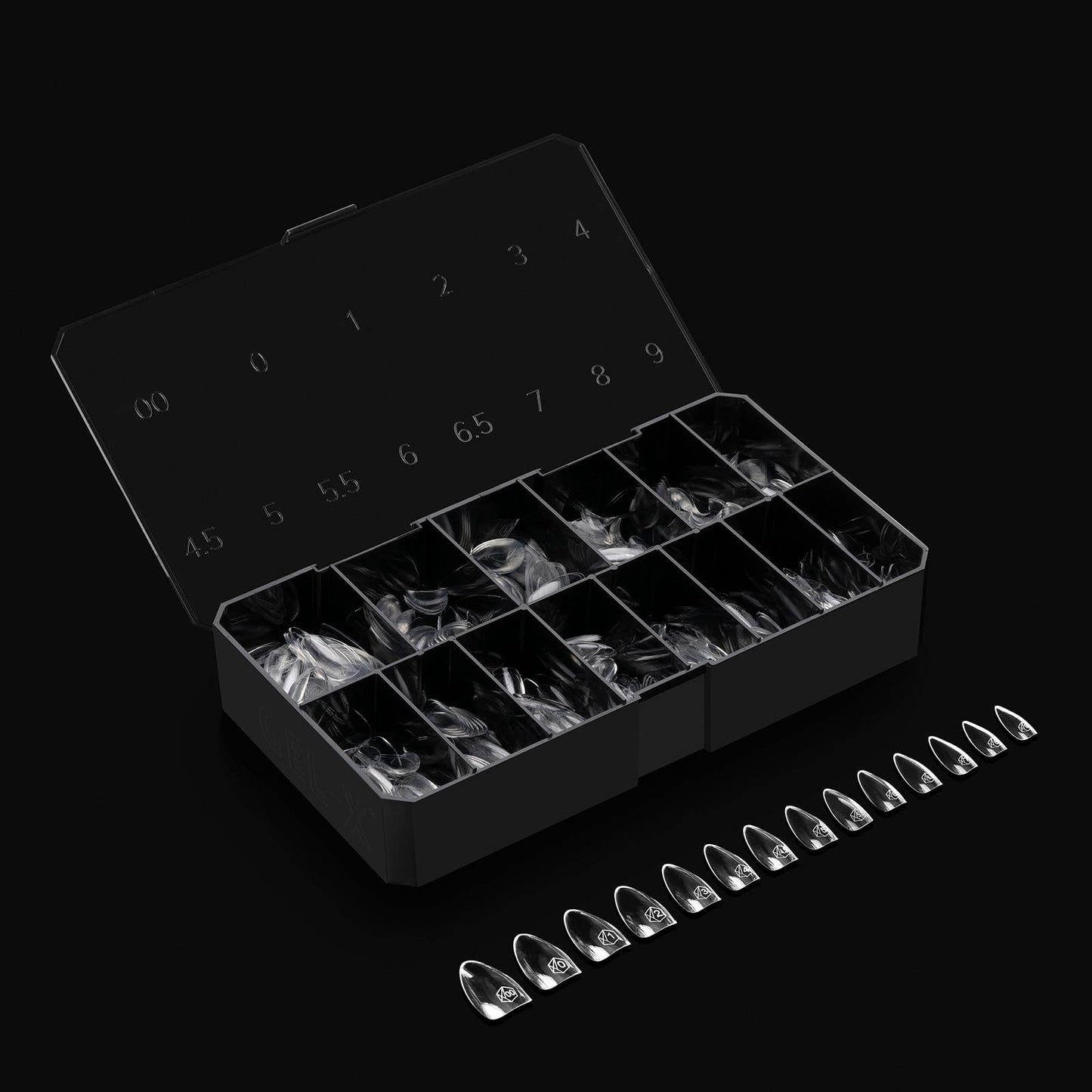 Apres Gel-X® Almond Box of Nail Tips | 280 Gel-X Tips, Soft Tips, 14 Sizes 00-9 | Half-sizes Included (Sculpted Almond Medium, 280 Count)