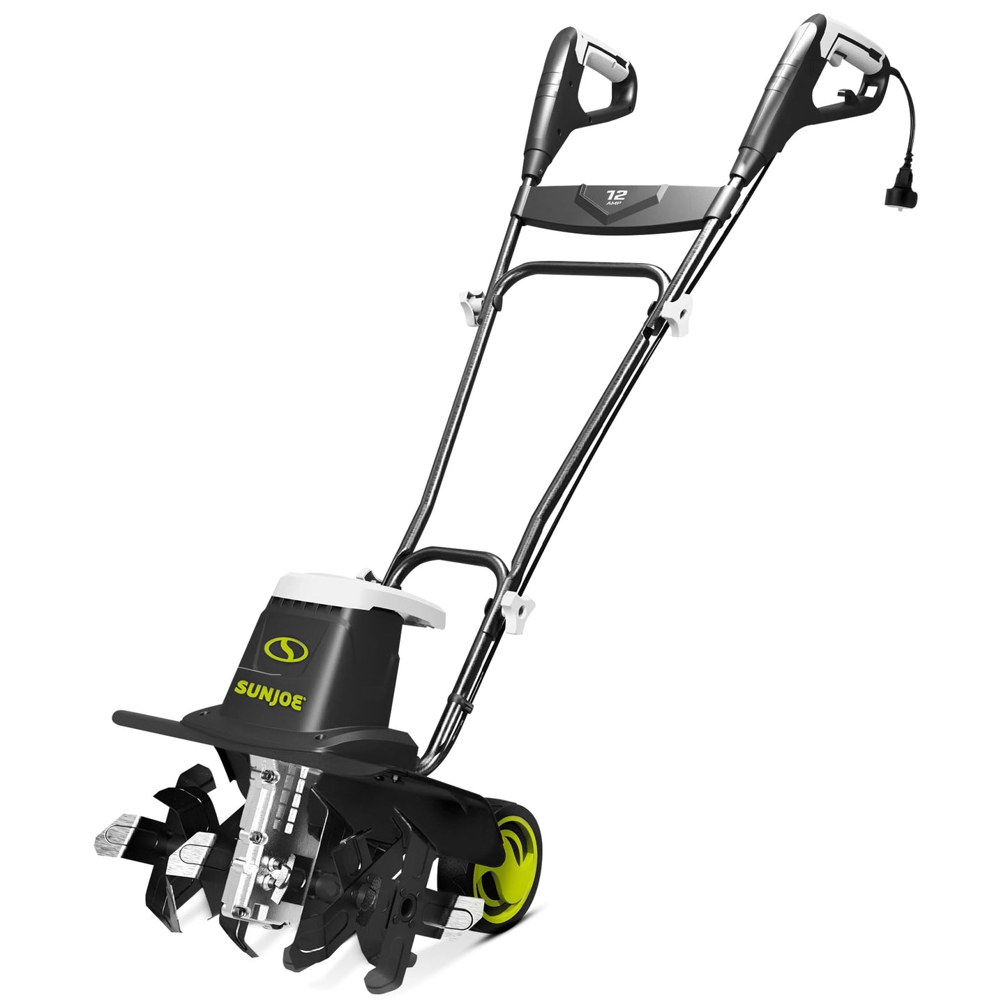 Sun Joe Corded Electric Garden Tiller & Cultivator with Steel Tines, 16 in, 12-Amp Motor - Heavy-Duty Tilling Machine and Power Tools for Lawn, Yard, and Gardening Care, TJ603E