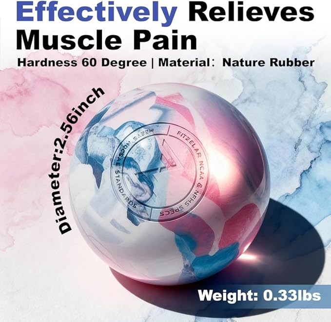 Massage Lacrosse Balls for Myofascial Release, SGS Certification, Massage Deep Tissue for Back and Shoulder, Trigger Point Therapy, Muscle Knots, Relieving Muscle Pain