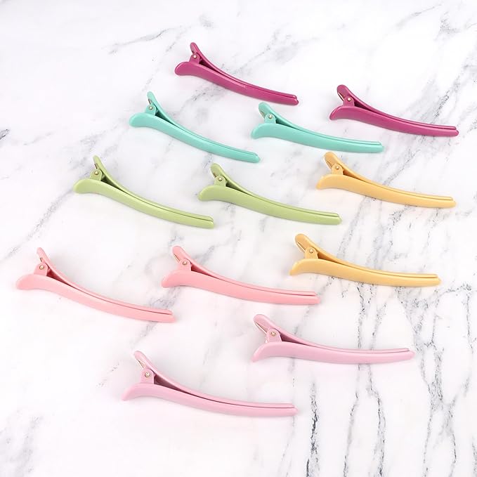 12 Pcs Hair Clips for Styling Sectioning, YISSION 3.1 Inch Alligator Hair Clips Hair Barrettes No Crease Duck Billed Hair Clip, Hair Styling Accessories for Women Girls (6 Pastel Colors)