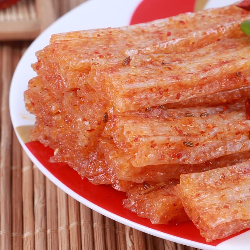 5 Pack Spicy Strip, Gift Packages, WeiLong Latiao, Spicy Gluten, Vegan - Kosher - Gluten-Free - Non-GMO Mo Yu Shuang, 豆制品, A small package of 65g*5pack, enjoy delicious food anytime. (大面筋)