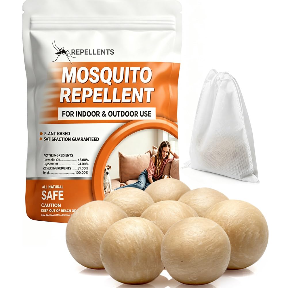 SCFKAOF Mosquito Repellent Outdoor Patio, Mosquito Deterrent for Yard, Indoor Mosquito Repellent Balls, Mosquito Repeller for Patio, Keep Mosquito Away, Covers 120 Sq. Ft, 60 Days Protection-8 Packs