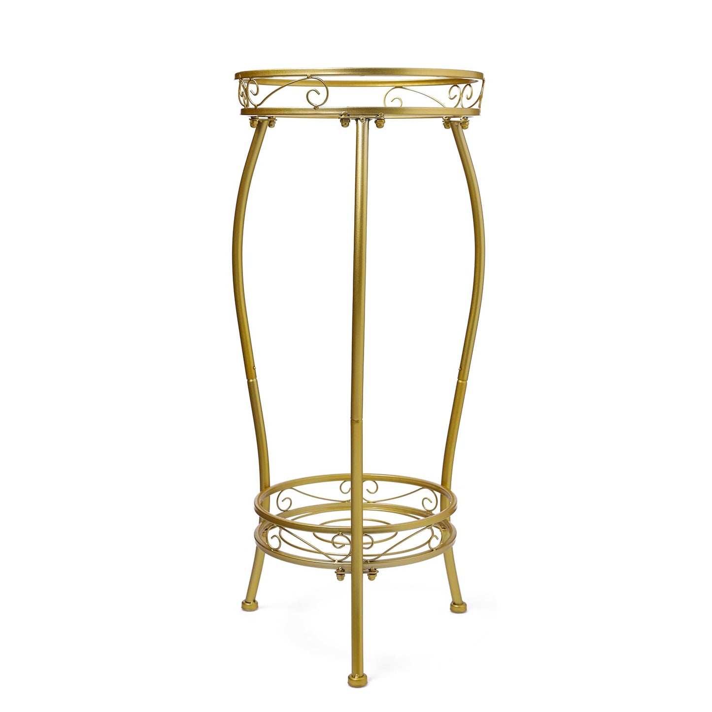 Kavlium Plant Stand Indoor Outdoorï¼Tall Gold Metal Rustproof Stable Plant Standsï¼2 Tier 27.1 inch Multiple Plant Rack Holder Rack Flower Pot Stand Heavy Duty Plant Shelf (Gold)