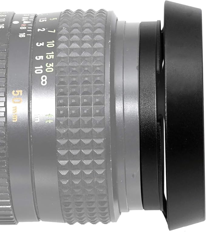 Fotasy Metal Curved Lens Hood - 37mm Vented Hood for Fuji, Leica, Olympus, Panasonic, Sony Lenses