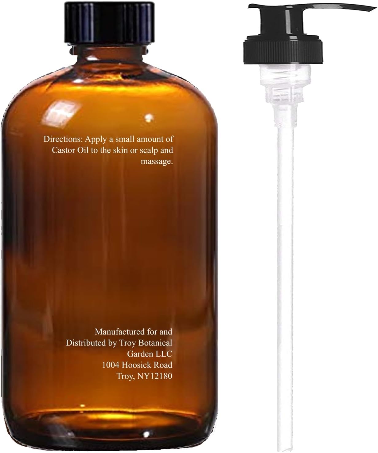 Essentially KateS Castor Oil 16 Fl Oz (Glass Bottle) - Olive + Peppermint - A Huge Glass Bottle with a Pump - 100% Pure and Natural, Cold Pressed, and Hexane-Free - Hair, Body