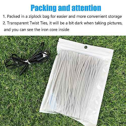 500 Pack 6 Inch Clear Plastic Twist Ties - Reusable Twisty Ties for Cords, Garbage Bags, Gardening and More - Durable, Flexible and Coated for Long-Lasting Use