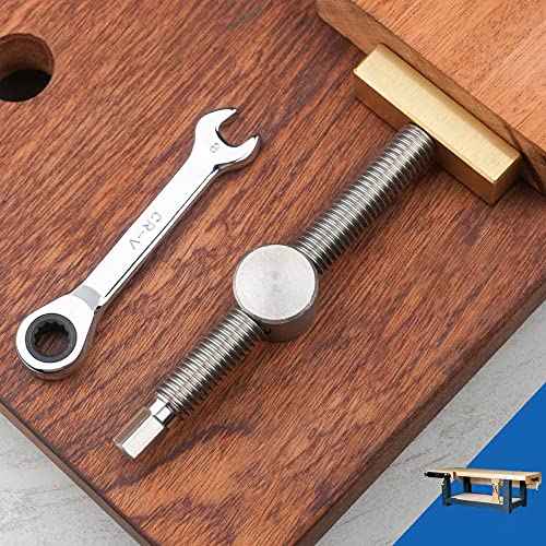 TOOLCOOL Bench Dog Clamp 3/4 Inch Dog Hole Clamp with Stainless Steel Bench Dogs for Woodworking MFT Table Workbench (2 Pack)