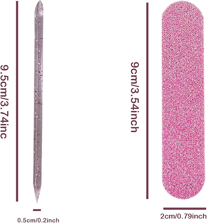 Mini Nail Files 240 Grit, Crystal Stick, Individually Packaged Nail Tool Kit Suitable for Fingernails, Toenails & Press on Nail, 30pcs Nail Kits